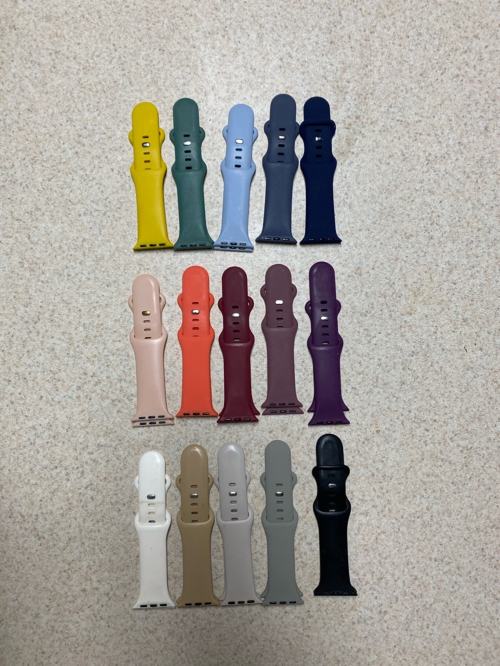 15 bands for Apple Watch Silicone Bands - Assorted Colors